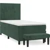 Image de vidaXL Lit boxspring avec matelas vert foncé 90x190 cm velours
