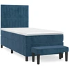Image de vidaXL Lit boxspring avec matelas bleu foncé 90x190 cm velours