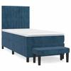 Image de vidaXL Lit boxspring avec matelas bleu foncé 90x200 cm velours