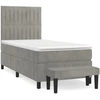 Image de vidaXL Lit boxspring avec matelas gris clair 100x200 cm velours