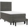Image de vidaXL Lit boxspring avec matelas gris foncé 100x200 cm velours