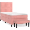 Image de vidaXL Lit boxspring avec matelas rose 100x200 cm velours