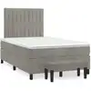 Image de vidaXL Lit boxspring avec matelas gris clair 120x200 cm velours