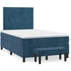 Image de vidaXL Lit boxspring avec matelas bleu foncé 120x200 cm velours