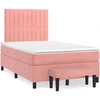 Image de vidaXL Lit boxspring avec matelas rose 120x200 cm velours