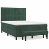 Image de vidaXL Lit boxspring avec matelas vert foncé 140x190 cm velours