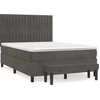 Image de vidaXL Lit boxspring avec matelas gris foncé 140x200 cm velours