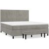 Image de vidaXL Lit boxspring avec matelas gris clair 160x200 cm velours