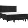 Image de vidaXL Lit boxspring avec matelas noir 160x200 cm velours