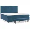Image de vidaXL Lit boxspring avec matelas bleu foncé 160x200 cm velours