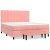 Image de vidaXL Lit boxspring avec matelas rose 160x200 cm velours