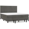 Image de vidaXL Lit boxspring avec matelas gris foncé 180x200 cm velours