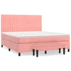 Image de vidaXL Lit boxspring avec matelas rose 180x200 cm velours