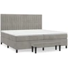 Image de vidaXL Lit boxspring avec matelas gris clair 200x200 cm velours