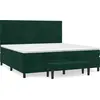 Image de vidaXL Lit boxspring avec matelas vert foncé 200x200 cm velours