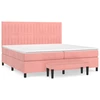 Image de vidaXL Lit boxspring avec matelas rose 200x200 cm velours