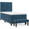 Image de vidaXL Lit boxspring avec matelas bleu foncé 80x200 cm velours