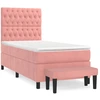 Image de vidaXL Lit boxspring avec matelas rose 90x200 cm velours