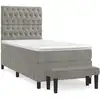 Image de vidaXL Lit boxspring avec matelas gris clair 100x200 cm velours