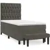 Image de vidaXL Lit boxspring avec matelas gris foncé 100x200 cm velours