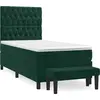 Image de vidaXL Lit boxspring avec matelas vert foncé 100x200 cm velours