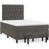 Image de vidaXL Lit boxspring avec matelas gris foncé 120x200 cm velours