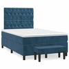 Image de vidaXL Lit boxspring avec matelas bleu foncé 120x200 cm velours