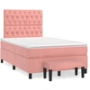Image de vidaXL Lit boxspring avec matelas rose 120x200 cm velours