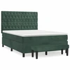 Image de vidaXL Lit boxspring avec matelas vert foncé 140x190 cm velours