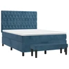 Image de vidaXL Lit boxspring avec matelas bleu foncé 140x190 cm velours