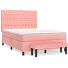Image de vidaXL Lit boxspring avec matelas rose 140x190 cm velours