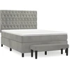 Image de vidaXL Lit boxspring avec matelas gris clair 140x200 cm velours