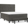 Image de vidaXL Lit boxspring avec matelas gris foncé 140x200 cm velours
