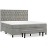 Image de vidaXL Lit boxspring avec matelas gris clair 160x200 cm velours