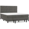 Image de vidaXL Lit boxspring avec matelas gris foncé 160x200 cm velours