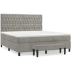 Image de vidaXL Lit boxspring avec matelas gris clair 180x200 cm velours
