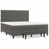Image de vidaXL Lit boxspring avec matelas gris foncé 180x200 cm velours