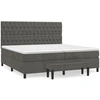 Image de vidaXL Lit boxspring avec matelas gris foncé 200x200 cm velours