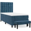 Image de vidaXL Lit boxspring avec matelas bleu foncé 80x200 cm velours