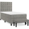 Image de vidaXL Lit boxspring avec matelas gris clair 90x190 cm velours