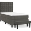 Image de vidaXL Lit boxspring avec matelas gris foncé 90x190 cm velours