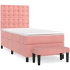 Image de vidaXL Lit boxspring avec matelas rose 90x190 cm velours