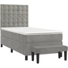 Image de vidaXL Lit boxspring avec matelas gris clair 90x200 cm velours