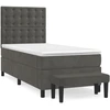 Image de vidaXL Lit boxspring avec matelas gris foncé 90x200 cm velours