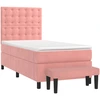 Image de vidaXL Lit boxspring avec matelas rose 90x200 cm velours