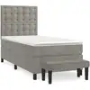 Image de vidaXL Lit boxspring avec matelas gris clair 100x200 cm velours