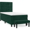 Image de vidaXL Lit boxspring avec matelas vert foncé 100x200 cm velours