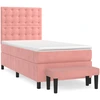 Image de vidaXL Lit boxspring avec matelas rose 100x200 cm velours