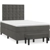Image de vidaXL Lit boxspring avec matelas gris foncé 120x200 cm velours