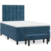 Image de vidaXL Lit boxspring avec matelas bleu foncé 120x200 cm velours